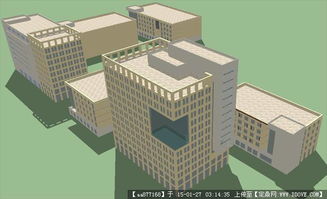 新办公总部建筑方案SU精细场景模型与建筑信息模型技术开发